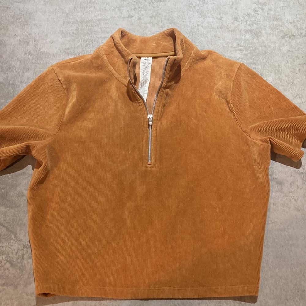 Alo Women's Tan Cropped Zip-Up Top xs - Picture 2 of 5